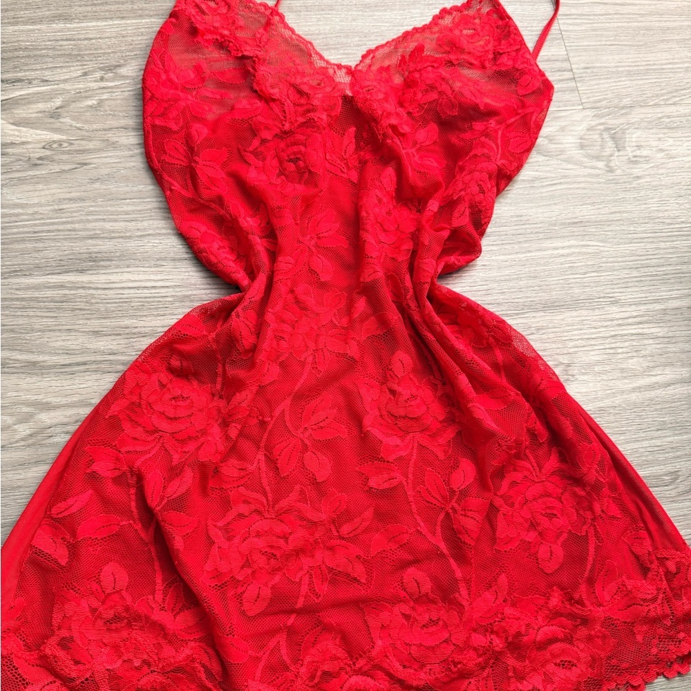 Victoria's Secret Red Lace Chemise